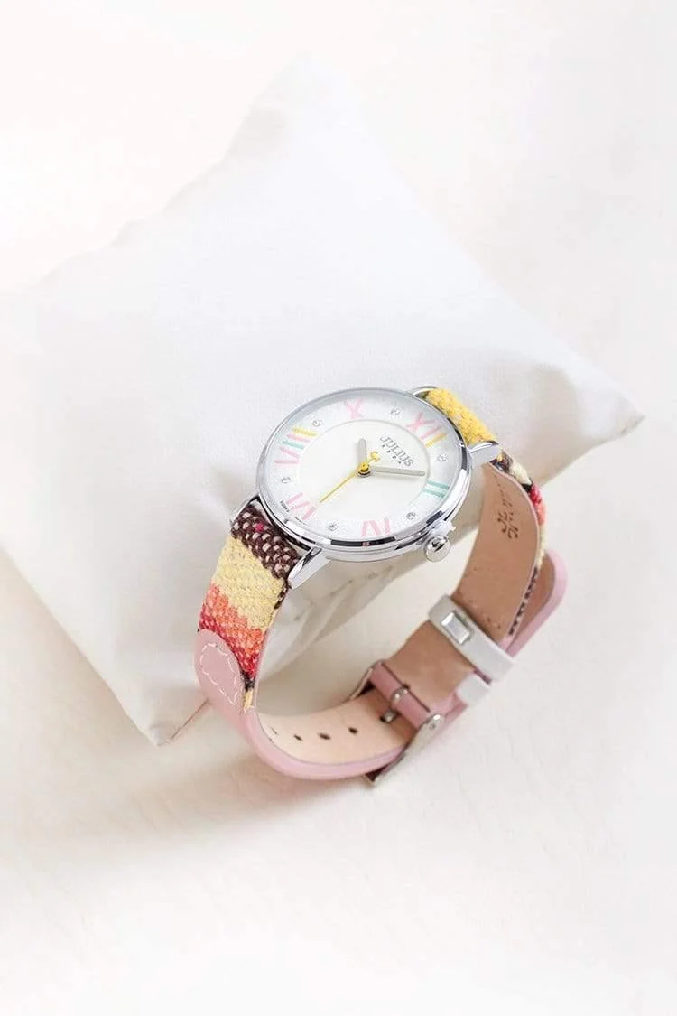 Drama Dame Damenuhr Japan Movt Strass Mode Uhr Stunden Kleid Armband Leder Mädchen Geburtstagsgeschenkbox