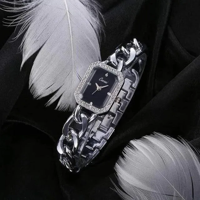 Frauen Uhr Luxus Mode Quarz-uhr Frauen Casual Kette Armband Armbanduhren Reloj Mujer Montre Femme