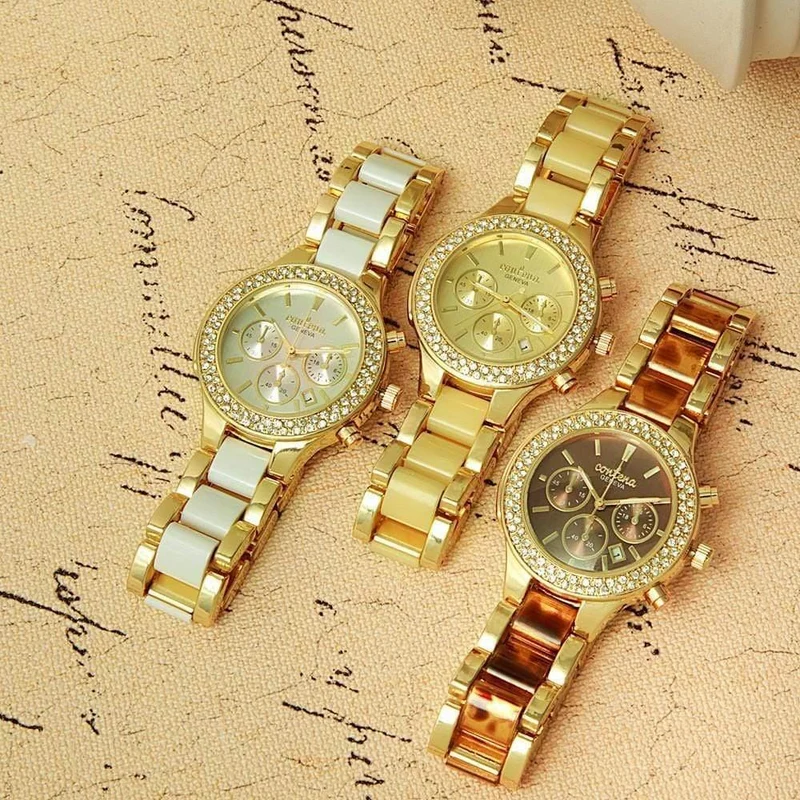Frauen Uhren Top Marke Luxus Strass Uhr Frauen Uhren Kalender Damen Uhr Uhr reloj mujer relogio feminino
