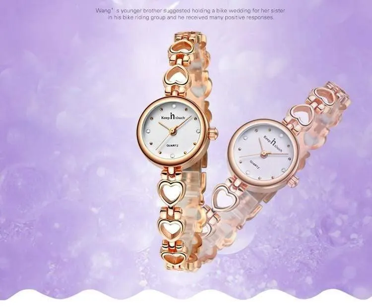 Uhr Damen Armband Gold Strass Damen Quarzuhr Wasserdicht Stoßfest mit Original Geschenkbox