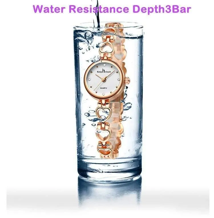 Uhr Damen Armband Gold Strass Damen Quarzuhr Wasserdicht Stoßfest mit Original Geschenkbox