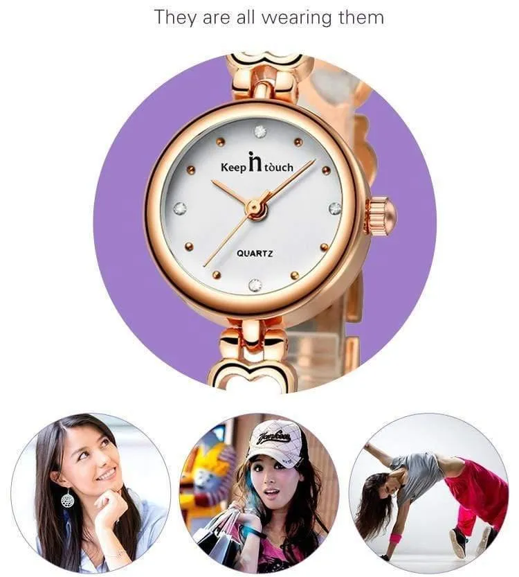 Uhr Damen Armband Gold Strass Damen Quarzuhr Wasserdicht Stoßfest mit Original Geschenkbox