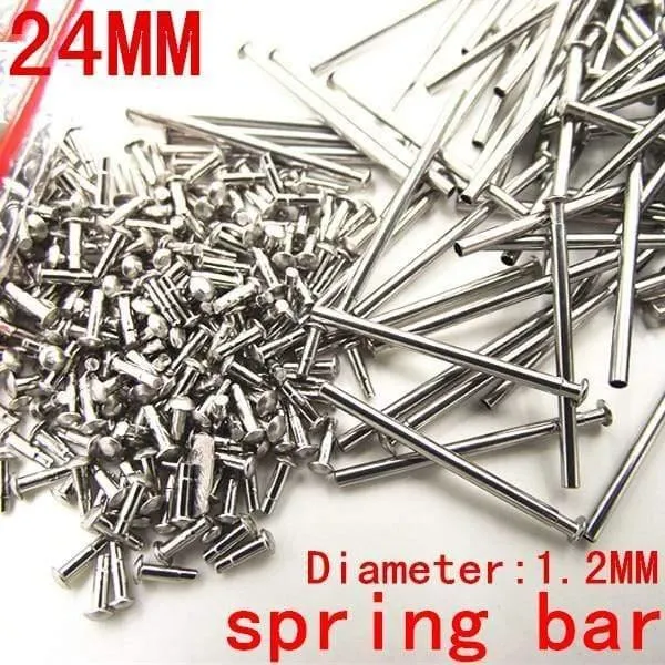 1000PCS / lot Uhrenreparaturwerkzeuge & Kits 24MM Federstab Uhrenreparaturteile Edelstahldurchmesser 1.2mm -SP012