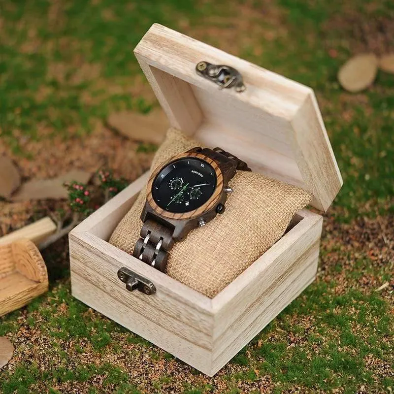 Damenuhren Luxus-Chronograph Datum Quarzuhr Luxuriöse vielseitige Damenuhren aus Holz Akzeptieren Sie Logo-Drop-Shipping
