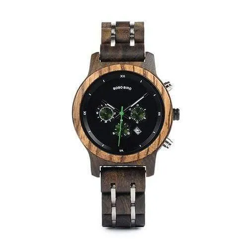 Damenuhren Luxus-Chronograph Datum Quarzuhr Luxuriöse vielseitige Damenuhren aus Holz Akzeptieren Sie Logo-Drop-Shipping