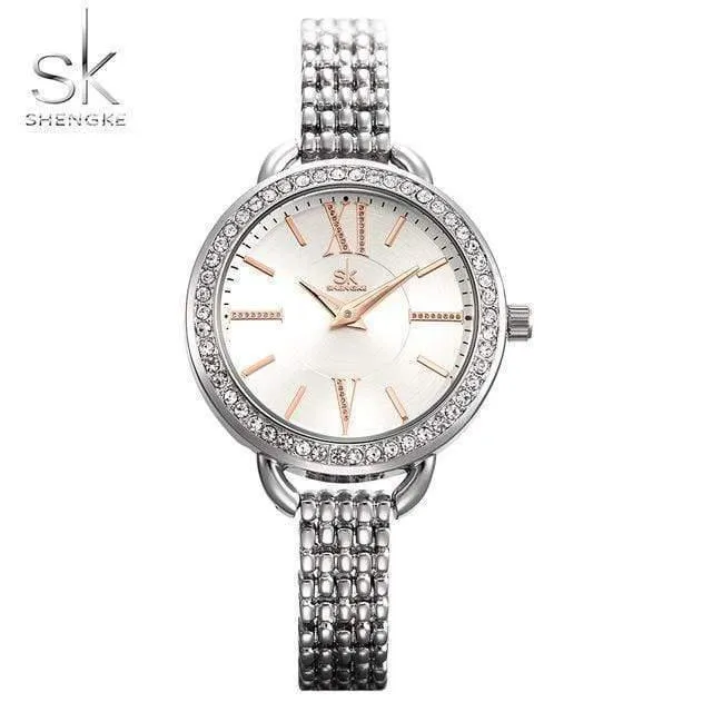 Schmuck Geschenke für Frauen Luxus Schwarz Stahl Quarzuhr Marke Frauen Uhren Mode Damen Uhr Relogio Feminino