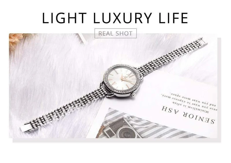 Schmuck Geschenke für Frauen Luxus Schwarz Stahl Quarzuhr Marke Frauen Uhren Mode Damen Uhr Relogio Feminino