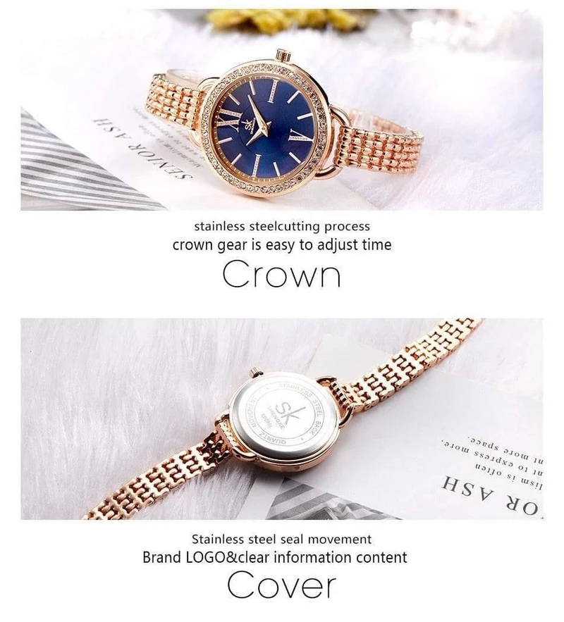 Schmuck Geschenke für Frauen Luxus Schwarz Stahl Quarzuhr Marke Frauen Uhren Mode Damen Uhr Relogio Feminino