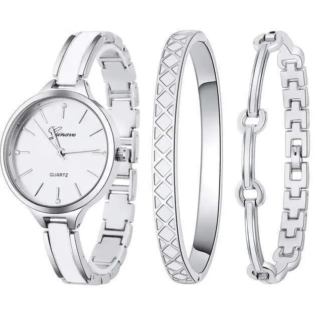 Uhr Frauen Rose Gold Armband Uhr Sets Luxus Einfache Damen Weibliche Mädchen Stunde Casual Quarz Armbanduhren