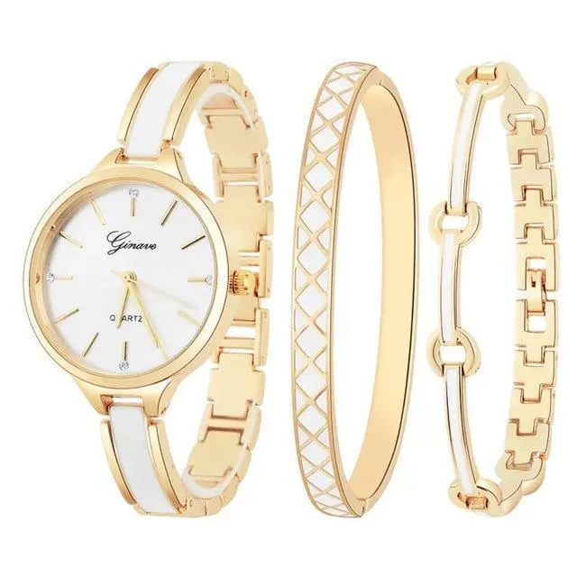 Uhr Frauen Rose Gold Armband Uhr Sets Luxus Einfache Damen Weibliche Mädchen Stunde Casual Quarz Armbanduhren