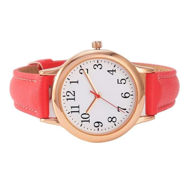 Lady Style Damenuhr Candy Color Straps Lederband einfaches Zifferblatt