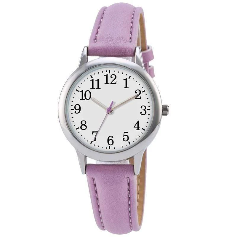 Lady Style Damenuhr Candy Color Straps Lederband einfaches Zifferblatt