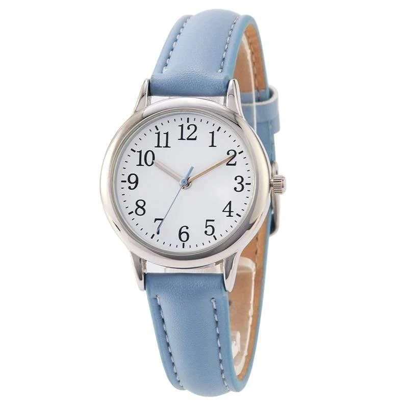 Lady Style Damenuhr Candy Color Straps Lederband einfaches Zifferblatt