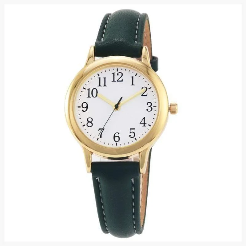 Lady Style Damenuhr Candy Color Straps Lederband einfaches Zifferblatt