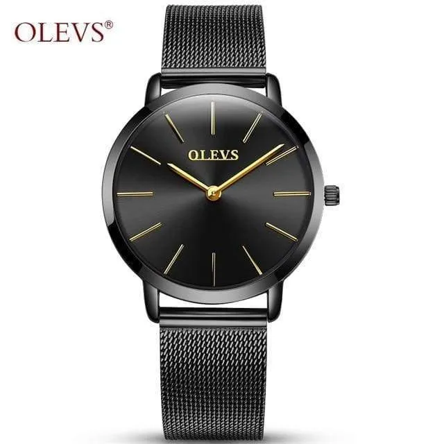 Frau Uhr Marke Weibliche Uhr Goldene Edelstahl Damen Ultra dünne Quarz Handgelenk Uhren Luxus Wasserdicht Uhr