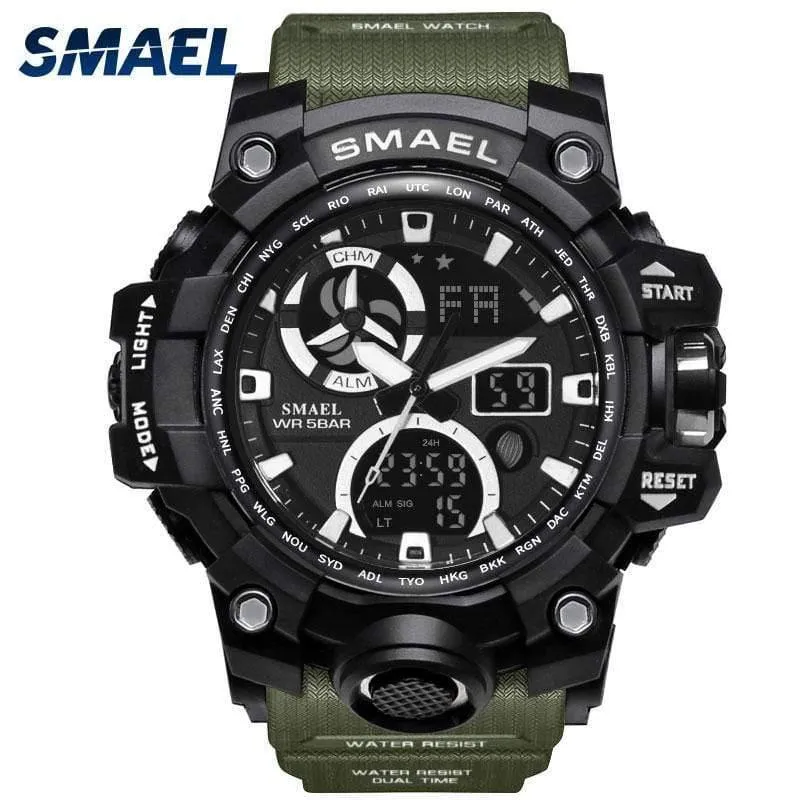 Uhren Marke Digitale Hintergrundbeleuchtung Relogio Masculino Uhr Männer Military LED Armbanduhren 1545C Militär Uhr Männer Wasserdicht