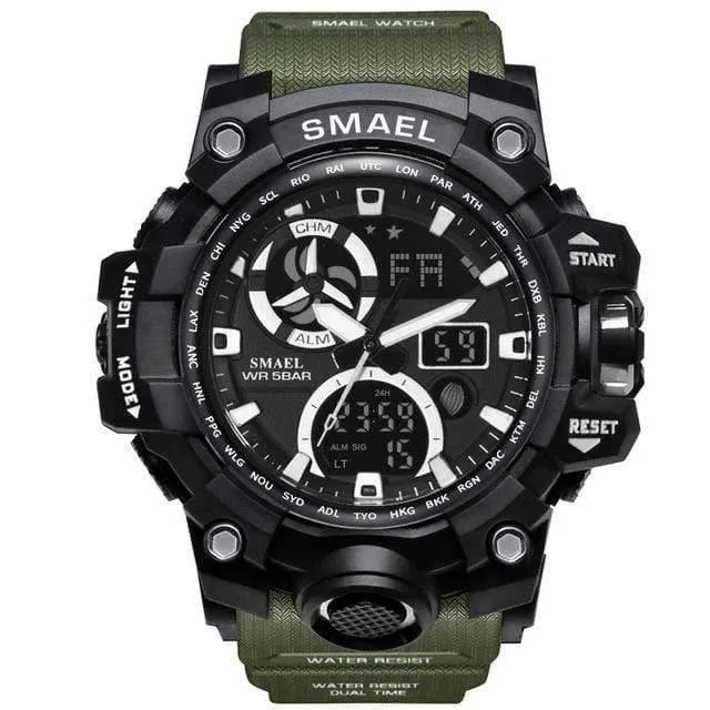 Uhren Marke Digitale Hintergrundbeleuchtung Relogio Masculino Uhr Männer Military LED Armbanduhren 1545C Militär Uhr Männer Wasserdicht