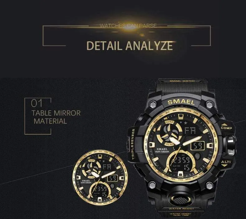 Uhren Marke Digitale Hintergrundbeleuchtung Relogio Masculino Uhr Männer Military LED Armbanduhren 1545C Militär Uhr Männer Wasserdicht