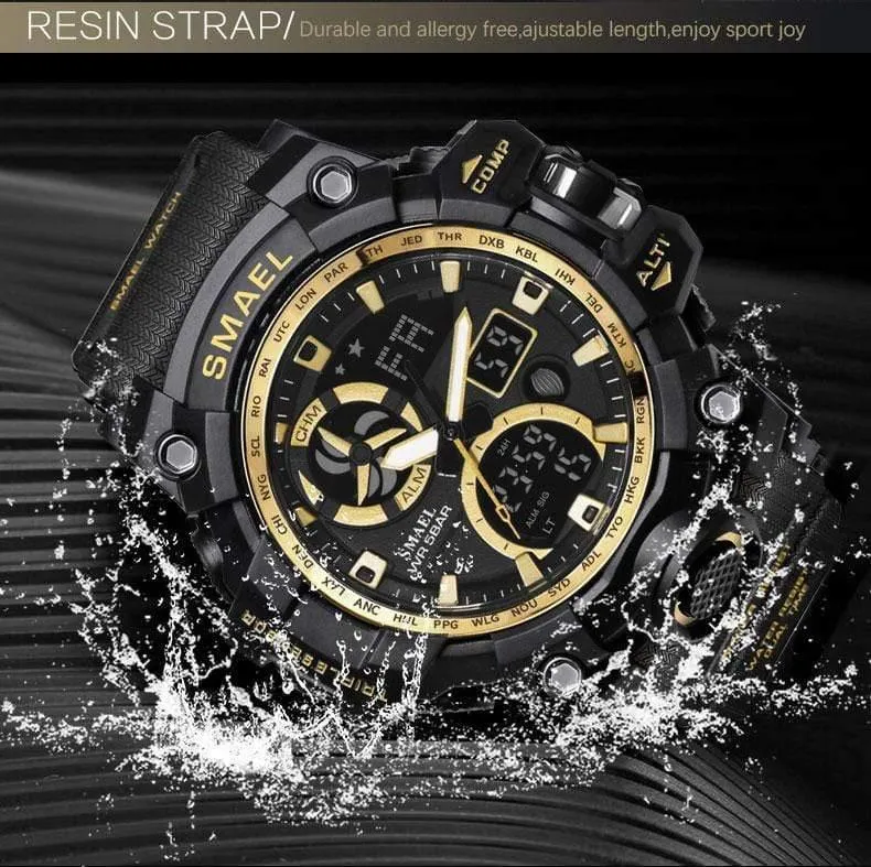 Uhren Marke Digitale Hintergrundbeleuchtung Relogio Masculino Uhr Männer Military LED Armbanduhren 1545C Militär Uhr Männer Wasserdicht