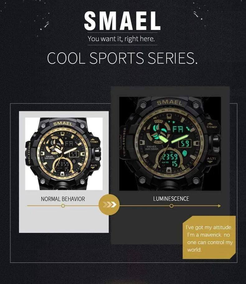 Uhren Marke Digitale Hintergrundbeleuchtung Relogio Masculino Uhr Männer Military LED Armbanduhren 1545C Militär Uhr Männer Wasserdicht