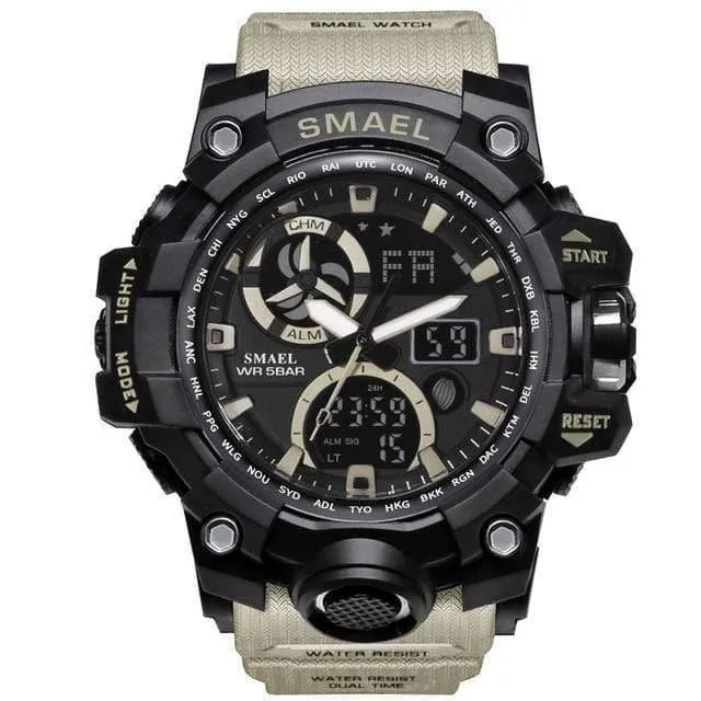 Uhren Marke Digitale Hintergrundbeleuchtung Relogio Masculino Uhr Männer Military LED Armbanduhren 1545C Militär Uhr Männer Wasserdicht
