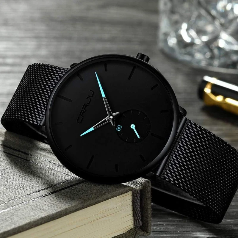 Herrenuhren Top-marke Luxus Quarzuhr Männer Beiläufige Dünne Mesh Stahl Wasserdichte Sportuhr Relogio Masculino