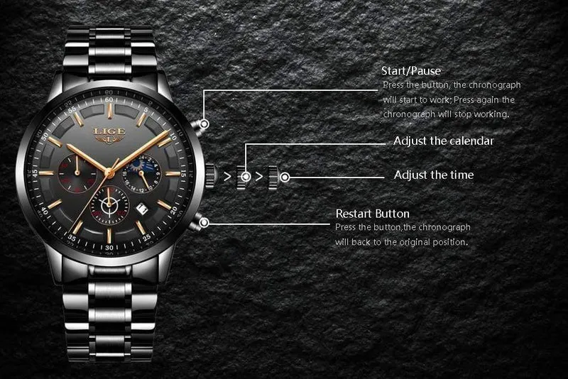 Uhr Männer LIGE Mode Sport Quarzuhr Herren Uhren Top Brand Luxury Business Wasserdichte Uhr Relogio Masculino