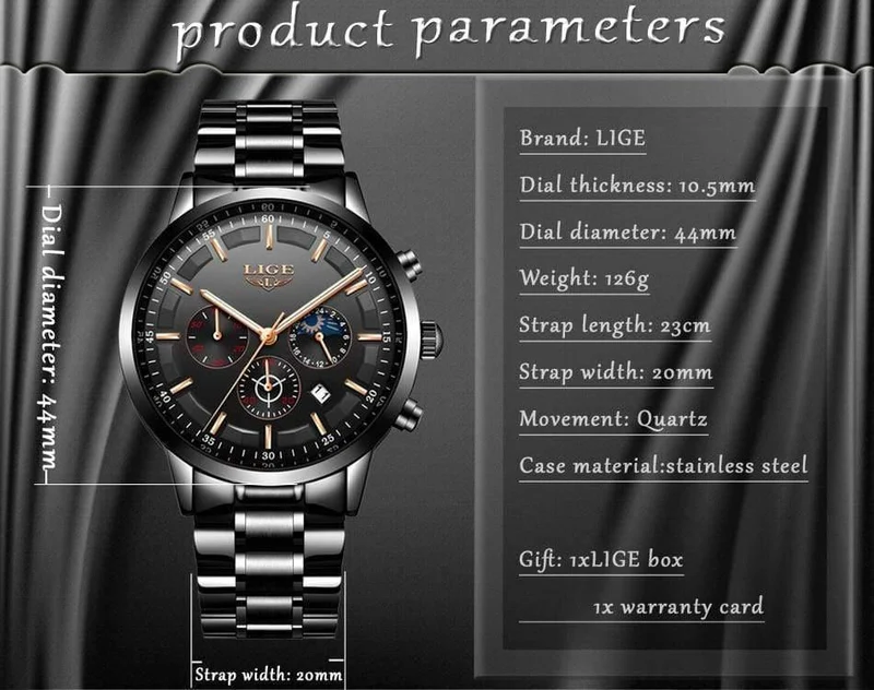 Uhr Männer LIGE Mode Sport Quarzuhr Herren Uhren Top Brand Luxury Business Wasserdichte Uhr Relogio Masculino
