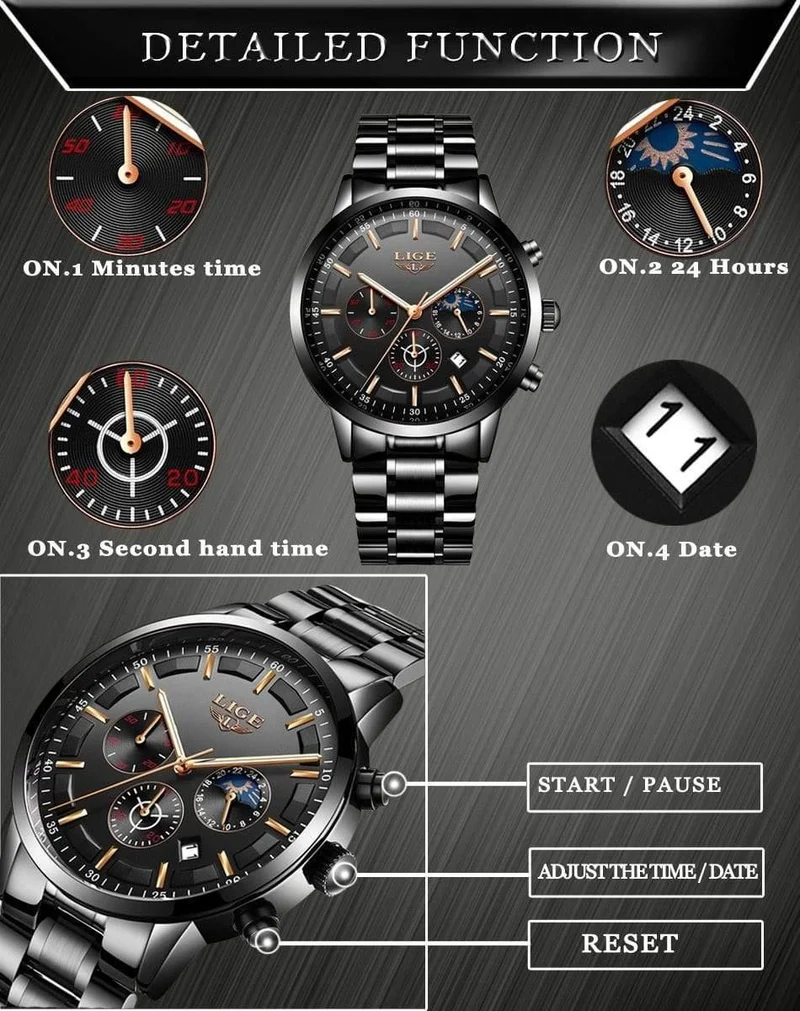 Uhr Männer LIGE Mode Sport Quarzuhr Herren Uhren Top Brand Luxury Business Wasserdichte Uhr Relogio Masculino