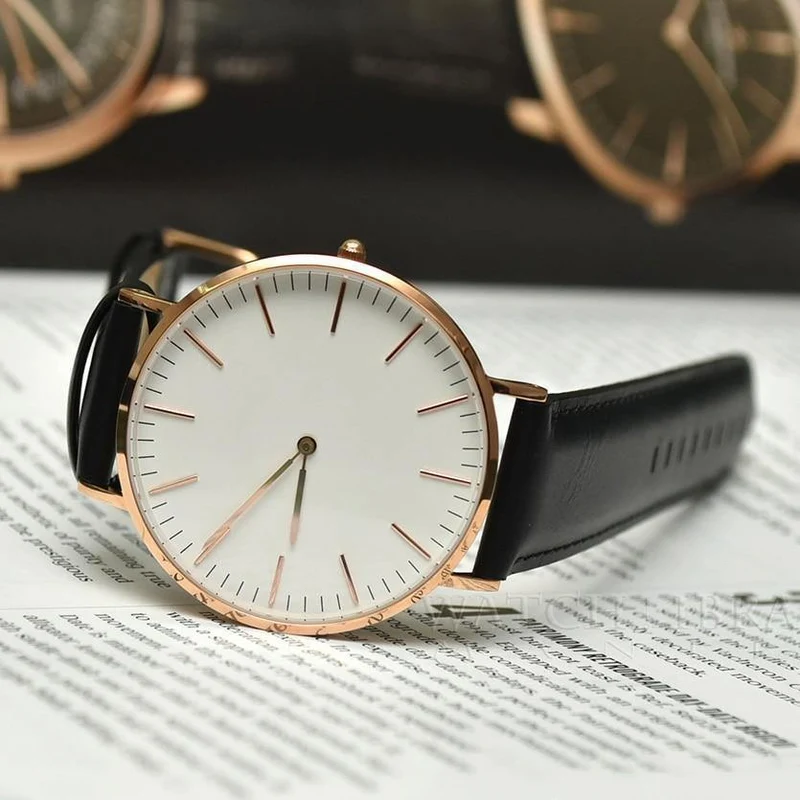 Herrenuhr mit Edelstahlarmband, Quarzuhr, modisch, Roségold, Silber, Herrenuhr, Stil, Herren-Kleideruhr, 40 mm