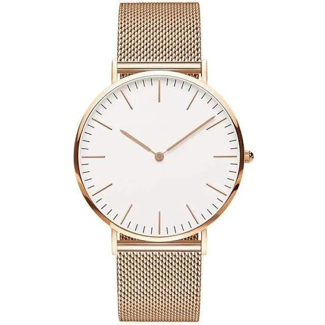 Herrenuhr mit Edelstahlarmband, Quarzuhr, modisch, Roségold, Silber, Herrenuhr, Stil, Herren-Kleideruhr, 40 mm