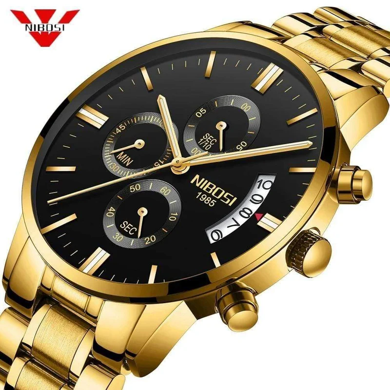 Herrenuhr Chronograph Sport Herrenuhren Top Marke Luxus Wasserdicht Vollstahl Quarz Gold Uhr Herren Relogio Masculino