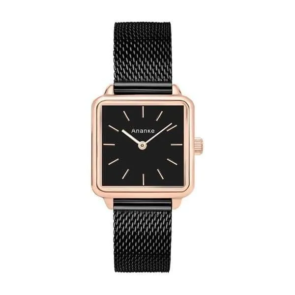 Edelstahlgewebe Uhr Dame Einfache Wasserdichte Armbanduhr Japanisches Quarzwerk Montres Femme