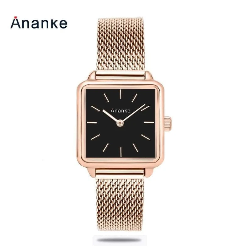 Edelstahlgewebe Uhr Dame Einfache Wasserdichte Armbanduhr Japanisches Quarzwerk Montres Femme