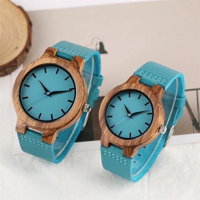 Holz Uhr für Männer Frauen Echtes Leder Armbanduhr Herren Quarzuhr Elegante Uhr Frauen Beste Geschenke für Liebhaber