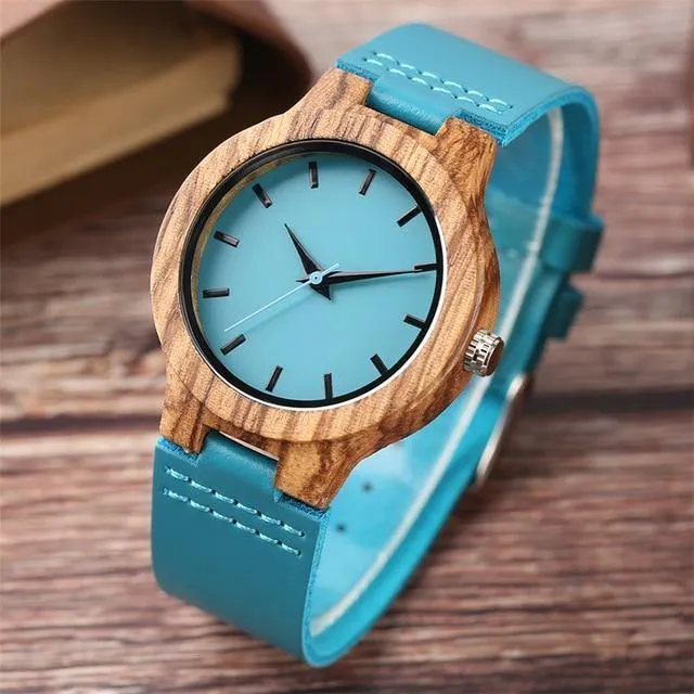 Holz Uhr für Männer Frauen Echtes Leder Armbanduhr Herren Quarzuhr Elegante Uhr Frauen Beste Geschenke für Liebhaber