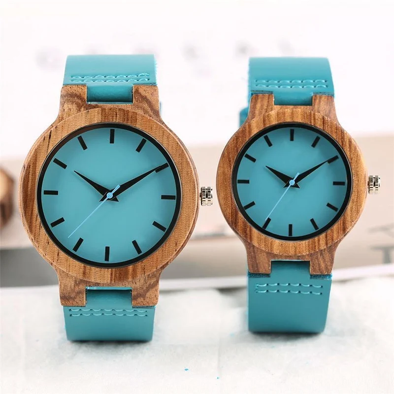 Holz Uhr für Männer Frauen Echtes Leder Armbanduhr Herren Quarzuhr Elegante Uhr Frauen Beste Geschenke für Liebhaber