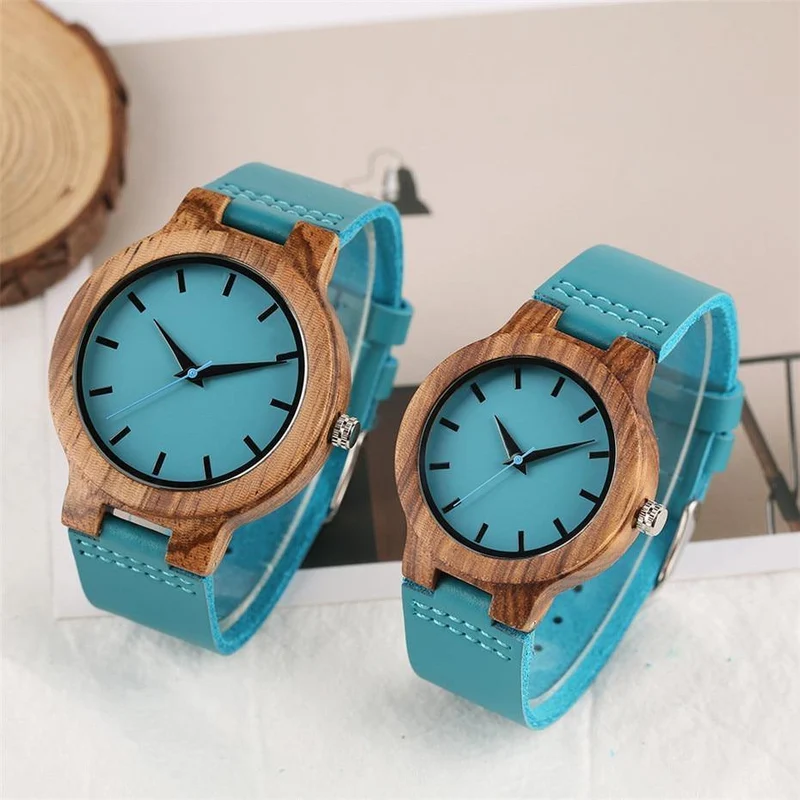 Holz Uhr für Männer Frauen Echtes Leder Armbanduhr Herren Quarzuhr Elegante Uhr Frauen Beste Geschenke für Liebhaber