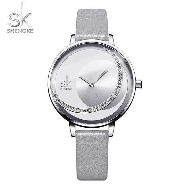 Frauen-Uhr-Art- und Weisewasserdichte Rhinestone-Dame Watch Elegant Unique Casual Stainless Steel Creative