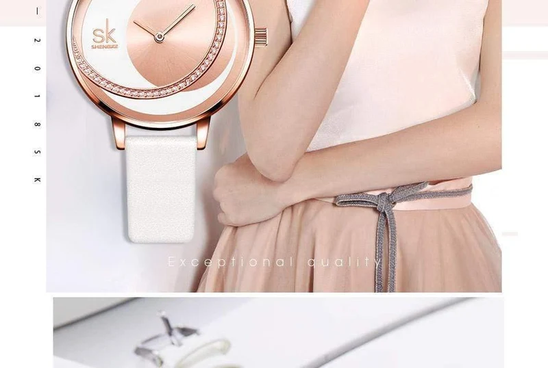 Frauen-Uhr-Art- und Weisewasserdichte Rhinestone-Dame Watch Elegant Unique Casual Stainless Steel Creative