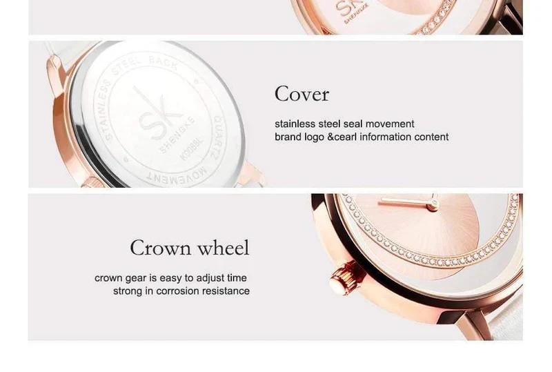 Frauen-Uhr-Art- und Weisewasserdichte Rhinestone-Dame Watch Elegant Unique Casual Stainless Steel Creative