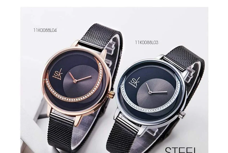 Frauen-Uhr-Art- und Weisewasserdichte Rhinestone-Dame Watch Elegant Unique Casual Stainless Steel Creative