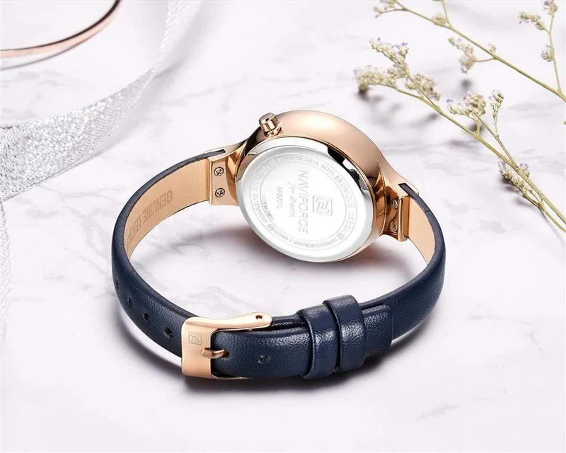 Frauen Mode Blau Quarzuhr Dame Leder Armband Hohe Qualität Casual Wasserdichte Armbanduhr Geschenk für Frau