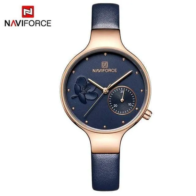 Frauen Mode Blau Quarzuhr Dame Leder Armband Hohe Qualität Casual Wasserdichte Armbanduhr Geschenk für Frau