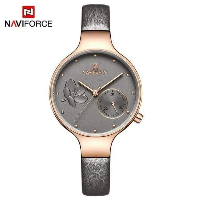 Frauen Mode Blau Quarzuhr Dame Leder Armband Hohe Qualität Casual Wasserdichte Armbanduhr Geschenk für Frau