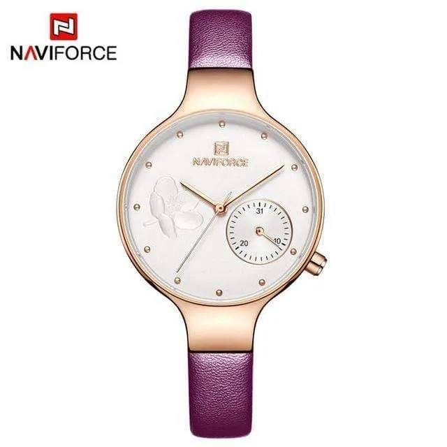 Frauen Mode Blau Quarzuhr Dame Leder Armband Hohe Qualität Casual Wasserdichte Armbanduhr Geschenk für Frau