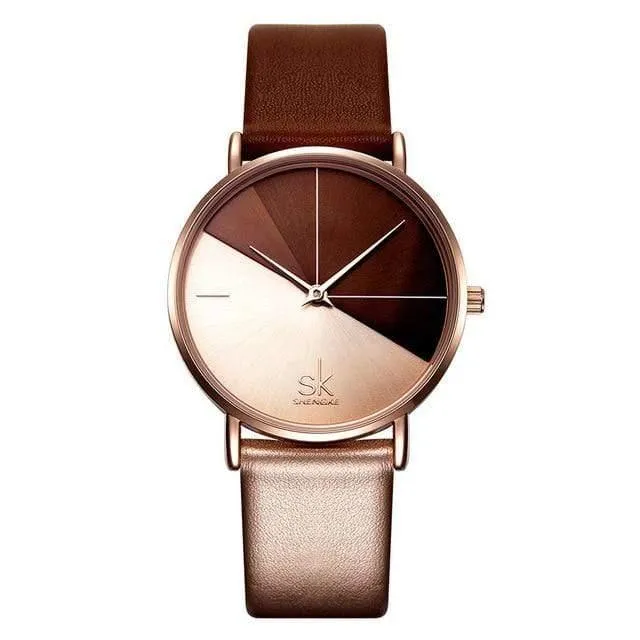 Damenuhren, modische Leder-Armbanduhr, Vintage-Damenuhr, unregelmäßige Uhr, Damenmode, Bajan, Kol, Saati, Montre feminino