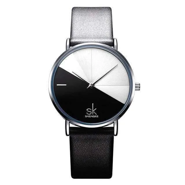 Damenuhren, modische Leder-Armbanduhr, Vintage-Damenuhr, unregelmäßige Uhr, Damenmode, Bajan, Kol, Saati, Montre feminino