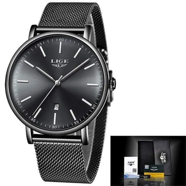 Frauen Uhren Top Marke Luxus Damen Mesh Gürtel ultradünne Uhr Edelstahl Wasserdichte Uhr Quarzuhr Reloj Mujer