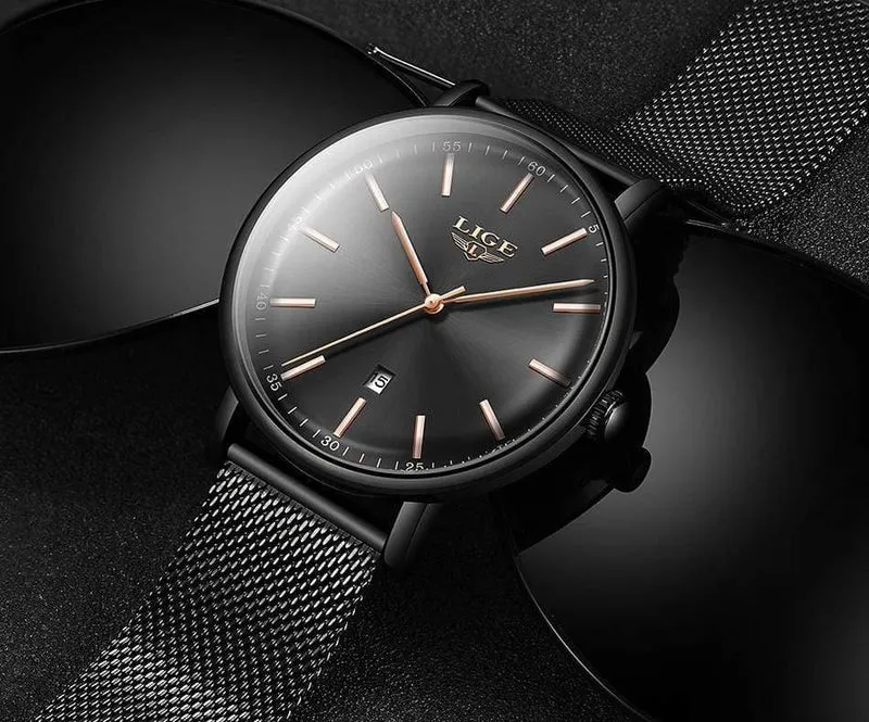 Frauen Uhren Top Marke Luxus Damen Mesh Gürtel ultradünne Uhr Edelstahl Wasserdichte Uhr Quarzuhr Reloj Mujer
